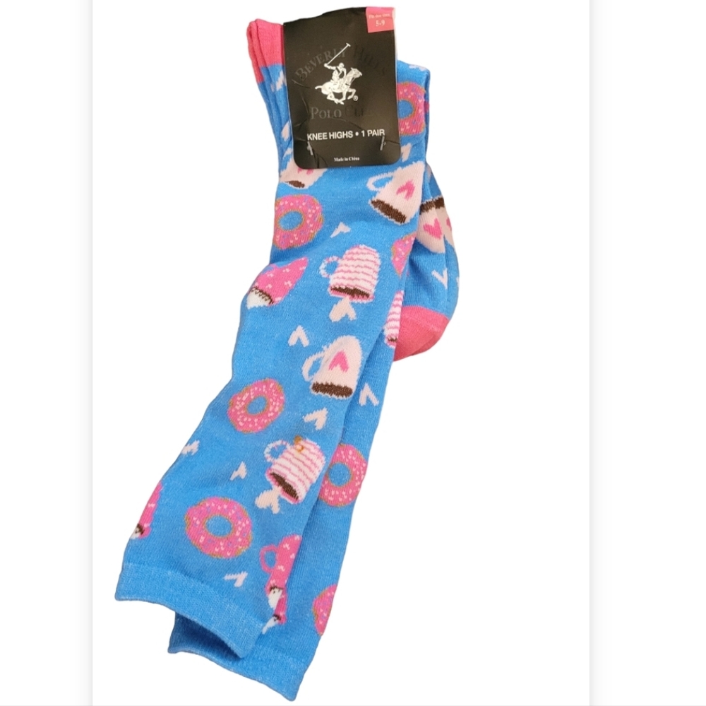 *3 for $10* Coffee and donut knee high socks